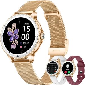 Montre Connect&eacute;e Femme Ronde avec Appel Bluetooth, 1,27"" Podom&egrave;tre Smartwatch Etanche IP68 avec 100+ Modes Sport, Fr&eacute;quence Cardiaque, SpO2, Sommeil Moniteur, Android iOS Smart Watch, Or Rose - Neuf