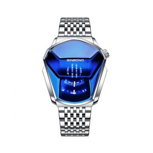 Montre &Agrave; Quartz Bleu Ciel &Eacute;toil&eacute; Pour Homme, &Eacute;tanche, Acier Inoxydable, 30 M, Cadran 43 Mm, &Eacute;paisseur 10 Mm - Neuf