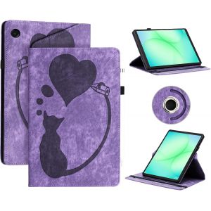 LORANKA-&Eacute;tui Coque pour Samsung Galaxy Tab A11/A9 8,7 Pouces (2025/2023) - &Eacute;tui en Cuir PU avec Fonction Support/Portefeuille Coque Galaxy Tab A11 (Violet) - Neuf