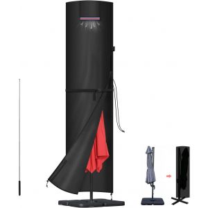 Subzonal-Housse Parasol D&eacute;port&eacute;, Housse De Protection Pour Parasol De 3m 4m 5m, 420d Tissu Oxford Housse De Parasol Imperm&eacute;able, Coupe-Vent, Anti-Uv Grande Couverture De Parasol Avec Tige, 260x65/65c - Neuf