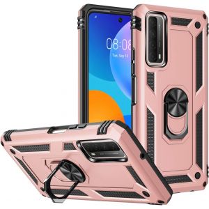 Kal-Coque Pour Huawei P Smart 2021 Etui Housse Huawei Y7a, + Protecteur D'écran, Antichoc Militaire [Tough Armor] Heavy Duty Shock Proof Protective Housse Avec Anneau Support,Roseor - Neuf