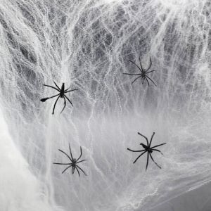 Hjlian Toile D'araignee Lumineuse En Coton Pour Halloween, Decoration D'interieur Ou D'exterieur Pour Maison Hantee - Neuf