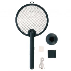HJLIAN Raquette anti-moustiques electronique photocatalyseur a lumiere violette, recharge USB, vert - Neuf