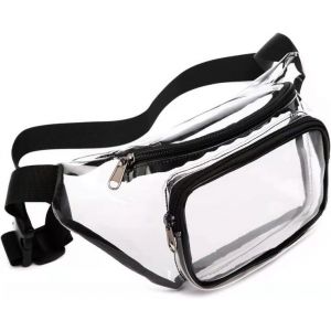 Sac banane transparent élégant - Approuvé pour les stades, imperméable, sac banane réglable pour les festivals et les sports, léger et fonctionnel - Neuf