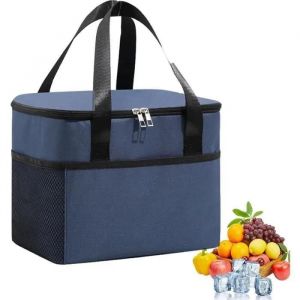 Sac Isotherme - ZGEER - Lunch Bag - Imperm&eacute;able - Pliable - Bandouli&egrave;re R&eacute;glableBleu marine - Neuf