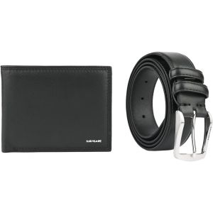 Coffret Cadeau Homme Ceinture En Similicuir Et Portefeuille En Cuir V&eacute;ritable - Neuf