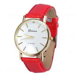 Nouvelle Mode Fille Casual Simple Analogique Quartz Montre Date Robe Ronde Montre-Bracelet Rouge - Neuf