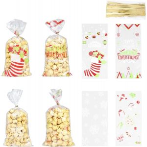 Micskin Lot De 50 Sacs À Bonbons De Noël En Cellophane Pour Bonbons, Bonbons De Noël, Sacs À Bonbons De Noël, Sacs Vides Pour Fêtes D'enfants - Neuf