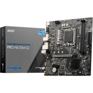 ChenQuanSarl-Pro H610M-G Carte Mère, Micro-Atx - Pour Processeur Intel De 14E, 13E Et 12E Gén., Lga 1700 - Ddr5 Memory Boost 4800Mhz/ , Pcie 4.0 X16, M.2 Gen3 - Neuf