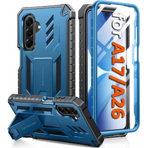 TZF-pour Samsung Galaxy A17-5G &Eacute;tui : pour Galaxy A26-5G &Eacute;tui Protection Antichoc de qualit&eacute; Militaire avec Support int&eacute;gr&eacute; | &Eacute;tuis de Protection Robustes, Antichoc et textur&eacute;s Mats - Bleu - Neuf