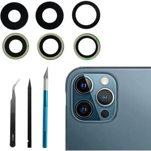 KAL-Lentille De Rechange Pour Appareil Photo Arri&egrave;re Pour Iphone 12 Pro Max (6,7""), Anti-Rayures Et &Eacute;tanche, Coque Arri&egrave;re En Verre De Rechange Avec Kit D'Outils De R&eacute;paration - Neuf