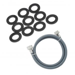 Tuyau d'arriv&eacute;e d'eau universel livr&eacute; avec les joints 20/27 avec raccords droit x coud&eacute; (L3000mm 3/4 F x 3/4 C) Lave-linge (3666356333406 ) - Neuf