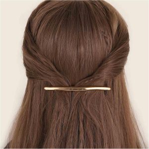 Kal-Barrettes Simples En Métal Doré Barrette Courbée Barrette Longue Barrette Barrette Décorative En Métal Accessoires Pour Cheveux Bijoux Pour Femme Coiffure(Doré1) - Neuf