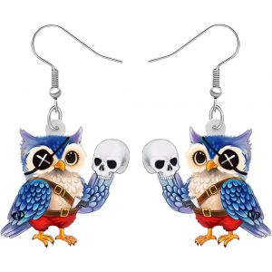 Kal-Acrylique Cr&eacute;atif Mignon Hibou D'halloween Boucles D'oreilles Pendantes Pour Femmes Filles Saison De L'effroi Oiseau Bijoux Cadeaux Pour Les Amateurs D'oiseaux - Neuf
