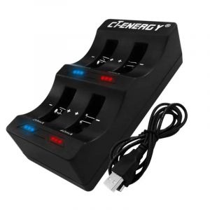 Pour Lir2032/2025/2016/1632/1620/2477/2430/2440/2450 Chargeur De Batterie Bouton 4 Emplacements 3.6v Et Interface Usb--Black - Neuf