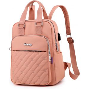 Sac a Dos Femme Grand Sac à Dos pour Ordinateur Sacs Portés Dos Léger Sacs à Dos Loisir Daypacks Sac D'école Collège Sac a Dos pour Travail Voyage L'école Rose - Neuf