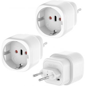 JGD-3 Pi&egrave;ces Prise Fran&ccedil;aise vers Suisse, Adaptateur de Voyage EU vers Suisse, Adaptateur Franch vers Suisse, Adaptateur de Voyage, Prise UE DE vers Type J pour Prise de Voyage Suisse Maldives, Rwand - Neuf