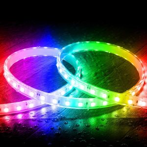 Ruban Led Rgb 220v Smd 60 Led/M 9.5w/M Largeur 14.5mm Coupe 100cm Ip65 Avec T&eacute;l&eacute;commande Rf Sur Mesure Rgb 1 M - Neuf