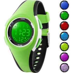 Kalanka-Montre Enfant Digitale, Enfants Sport Garcon Fille 5 Atm Etanche Numériques Extérieure Pour Montre Adolescent Garcon,Avec Chronomètre/Alarm/Lumières De 7 Coloré - Neuf