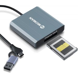 Lecteur de Carte, C1B CFexpress Type B USB C 3.1 Gen 2, Portable Adaptateur de Carte mémoire en Aluminium jusqu'à 10Gbps, pour Android/Windows/Mac OS, CFexpress-Lecteur-Carte-Mémoire-Adaptateur - Neuf