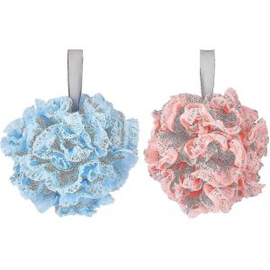 Lot De 2 Bath Puff Soft Bath Lily -Dense Er Ball Loofah Spon Exfoliate Pouf - Neuf