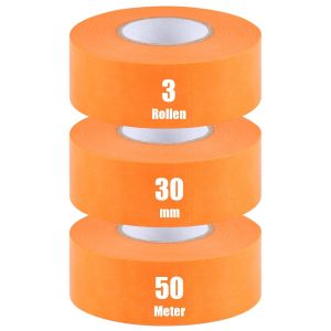 Lot De 3 Rouleaux De Ruban De Masquage Pour Peintre,30 Mm X 50 M,Doré,Imperméable,Résistant À La Chaleur,Résistant Aux Uv - Neuf