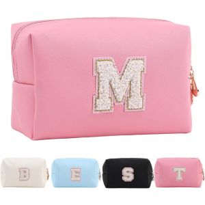 Maa-Trousse De Maquillage Personnalisée Avec Initiales Pour Femme, Trousse De Maquillage De Voyage, Trousse De Toilette, Cadeau D'anniversaire De Noël Pour Femmes Et Filles - Neuf