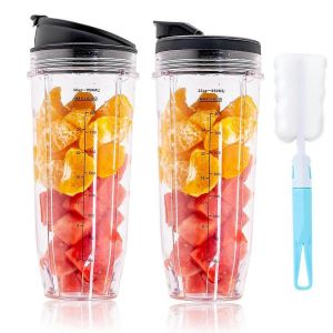 Paquet de 2 tasses à mélanger de remplacement de 32 oz avec couvercle à gorgée pour BL450 BL454 - Neuf