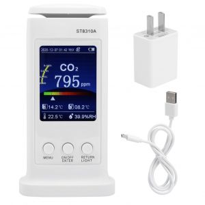 XYONG Testeur de dioxyde de carbone ST8310A, enregistreur, detecteur de qualite de l'air, moniteur de temperature et d'humidite, US 100-240 V - Neuf