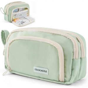 ERYI-Trousse À Crayons, Trousse Scolaire De Grande Capacité Avec 3 Compartiments, Trousse À Maquillage, Scolaires Papeterie Sac À Crayons Pour Étudiants Garçon Fille - Neuf