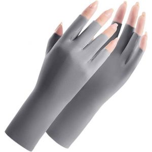 Gants D'été Anti-Uv, Mitaines En Soie Respirantes À Demi-Doigts, Protection Solaire, Glace Fine - Neuf