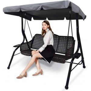 LETNERNY-Toit De Rechange Pour Balancelle Hollywoodienne 3 Places - Housse De Toit Pour Balancelle Hollywoodienne - Hamac - Toit Imperm¿¿able Pour Balancelle De Jardin - Protection Uv (L) - Neuf