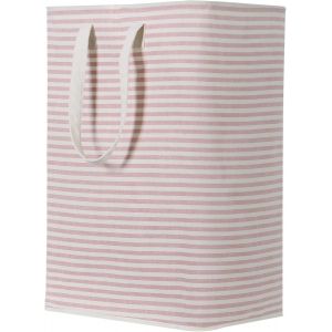 Panier à linge sale 72 L pliable en tissu imperméable grande capacité rose, 40 x 30 x 60 cm - Neuf