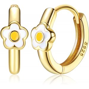 Kal-Daisy Créoles Femmes Sensibilité Et Légèreté Chez Les Filles 18k Plaqué Or Daisy Boucles D'oreilles Jolie Petite En Or Cartilagineux Pour Les Filles - Neuf