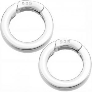 ERYI-1 Boîte De 15 Anneaux À Ressort En Argent Sterling De 925Mm Clips Pour Anneaux De Sac À Main Mousquetons Ronds En Métal Fermoirs Pour Sac À Main Mousquetons Anneaux Toriques En Vrac Pour La - Neuf