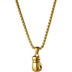 Trahoo-Collier Pour Homme En Argent Avec Gants De Boxe Et Pendentif Gants De Boxe, Acier Inoxydable - Neuf