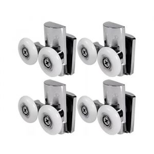 Roulettes de Porte de Douche - FOLAYA - Modèle 23 mm - Lot de 4 - Zinc - Roues en Nylon - Neuf