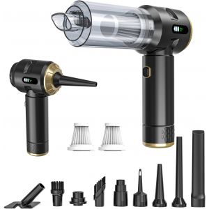 Aspirateur &Agrave; Main Sans Fil,Souffleur De Poussi&egrave;re Portable Rechargeable Et L&eacute;ger,Mini Aspirateur De Voiture Puissant De 22000 PA Pour Un Nettoyage En Profondeur De La Maison,De La Voiture(Noir-Or) - Neuf