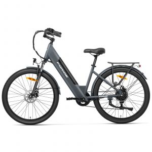 Foride Roamer 1 Vélo Électrique,Moteur 250w,Batterie 36v 13ah,Pneus 27,5 Pouces,Vitesse Maximale 25km/H,Autonomie Maximale 100km,Frein À Disque,Suspension Avec Blocage,Shimano 7 Vitesses - Gris - Neuf
