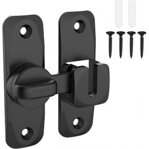 ChenQuanSarl-Verrou Serrure De Fermeture Porte Interieure Coulissante,90°Loquet De Crochet A Porte Bascule,Verrouillage De Boucle Moraillon Antivol Verrous De Porte(90/180 Degrés) - Neuf