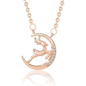 Kal-Femmes Collier 925 Argent Sterling Arbre De No&euml;l Pendentif Or Rose Collier Pour Maman Femme Petite Amie Anniversaire F&ecirc;te Des M&egrave;res No&euml;l Cadeau De Bijoux Pour La Saint Valentin - Neuf