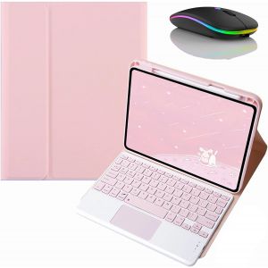Étui Clavier Pour Honor Pad X8a 11 Pouces, Clavier Bluetooth Détachable Avec Pavé Tactile, Coque Arrière Souple Et Souris Bluetooth,Rose[Z2106] - Neuf