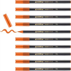 Edding Lot De 10 Feutres Pointe Pinceau 1340 Orange 1-3 Mm - Neuf