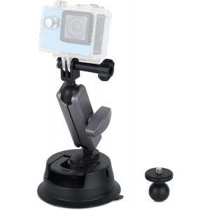 Support Ventouse Camera,Support Telephone Voiture,Universel Porte Telephone Voiture Rotation 360&deg; et Ventouse Puissante Compatible Para GoPro ou Autres pour Pare-Brise Fen&ecirc;tre de la Voiture - Neuf