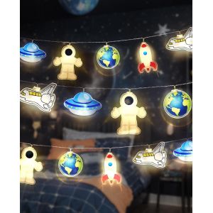 Guirlande Lumineuse Spatiale &Agrave; 20 Led Pour Chambre D'enfant, 3 M De Long, Blanc Chaud, En Acrylique, Pour L'int&eacute;rieur, Lit De B&eacute;b&eacute;, D&eacute;coration De F&ecirc;te, Veilleuse Pour Gar&ccedil;on Et Fille - Neuf