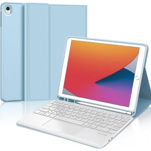 Étui Clavier Avec Trackpad Pour Ipad 10eme Generation 2022/11eme Generation A16 2025, Azerty Clavier Avec Pavé Tactile Pour Ipad A16 11/10, Détachable Sans Fil Clavier Avec Porte-Crayon, Rose - Neuf