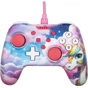 Manette Filaire Pour Nintendo Switch, Switch 2 Et Pc - Fonction Vibration - Poign&eacute;es Anti-D&eacute;rapantes - C&acirc;ble 3 M - Motif Be Dreamy, Licorne - Neuf