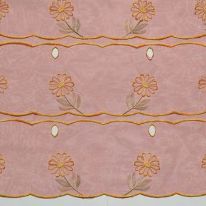 Modulable Brod&eacute; Et Fleuri Bordeaux 58x220 Cm - Neuf