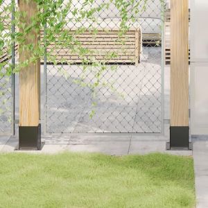 Bases de poteau carrées 4 pcs anthracite 121x121 mm - Neuf