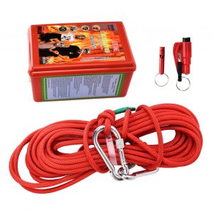 Kit De Survie D'urgence En Cas D'incendie, Corde De Securite De 0,3 Po, Sifflet Brise-Vitre Avec Sac De Rangement Pour Evacuation De La Maison Ou De La Voiture - Neuf